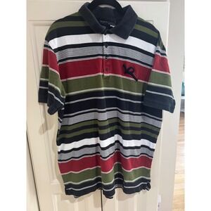 Rocawear Striped Polo Shirt Mens Extra Large XL Short Sleeve Casual Cotton